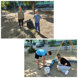 На проспекте Баклановском, 97 прошёл субботник, в котором приняли участие активисты «Молодой... — фото 7