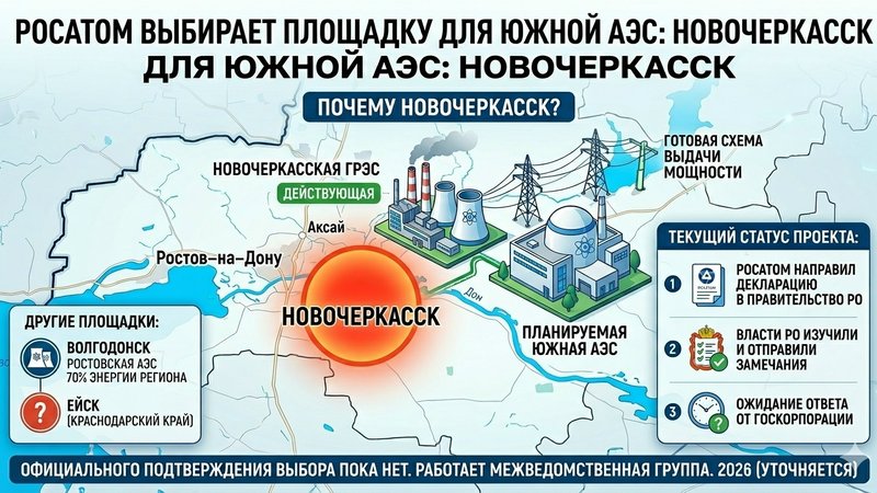 🔋 Росатом выбрал Новочеркасск для строительства Южной АЭС — фото 1