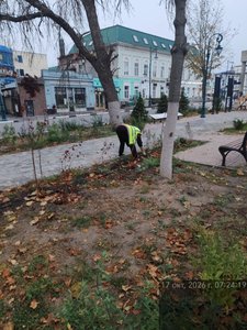 В центре Новочеркасска идёт активная осенняя уборка — фото 4